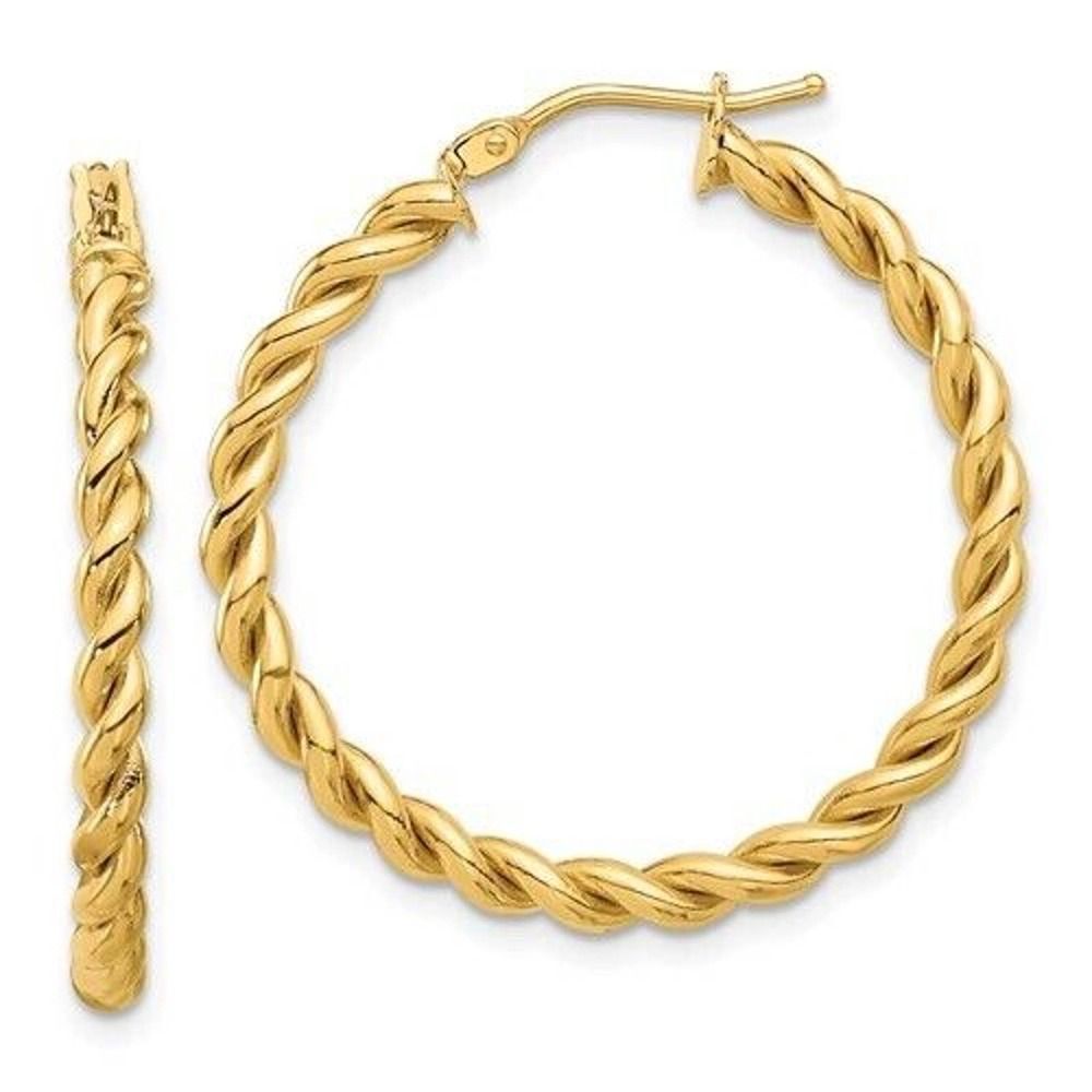 Leslie's 14K Polished Twist Hoop Earrings. New with tags.
